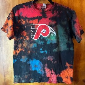 Philadelphia Eagles Flyers Sixers Phillies Tie Dyed T-shirt Youth XL